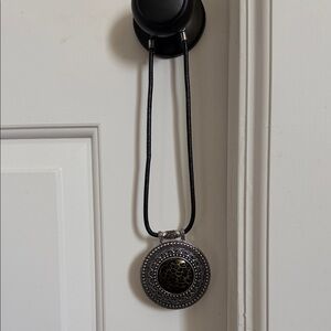 Silver and Black Pendant Necklace